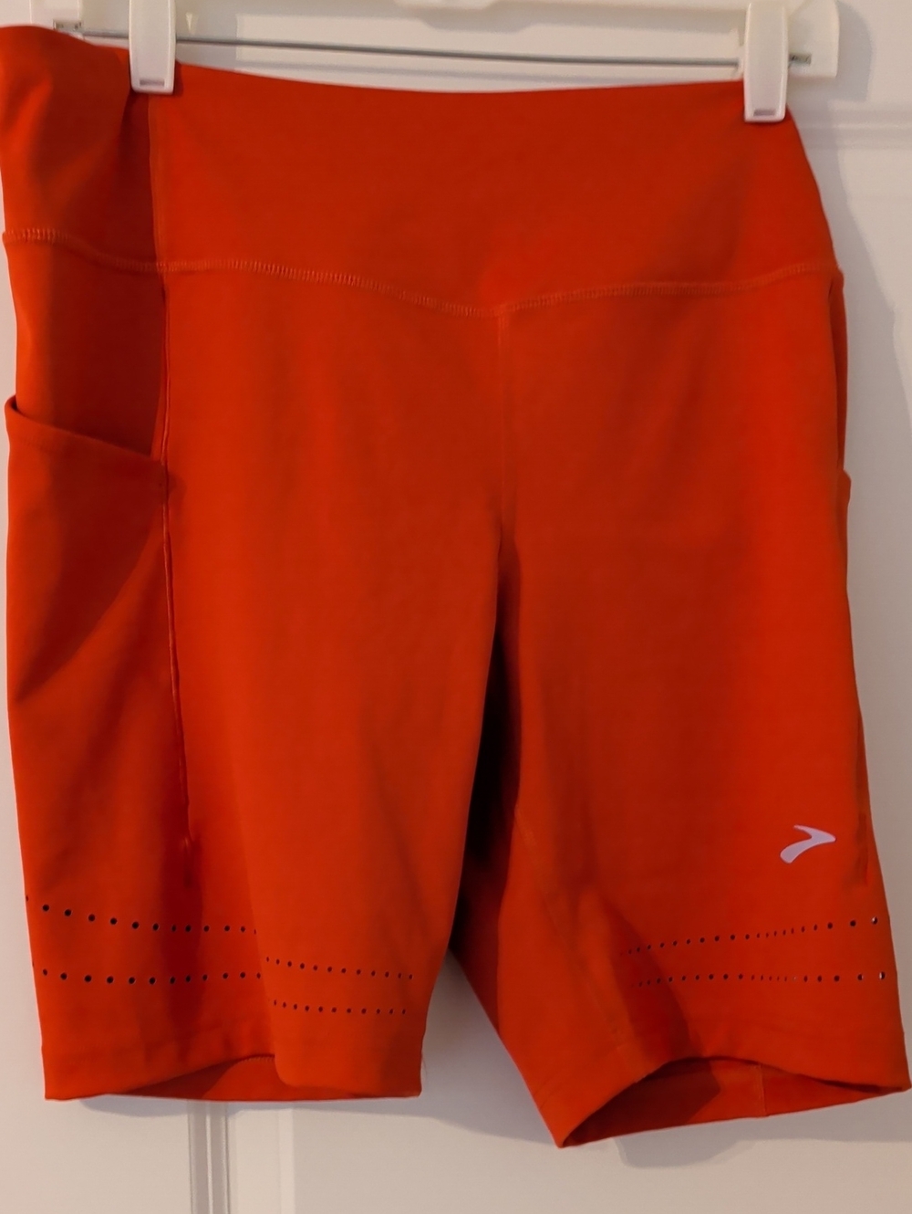 Brooks Women's Bright Orange Bike Shorts with Side Pocket